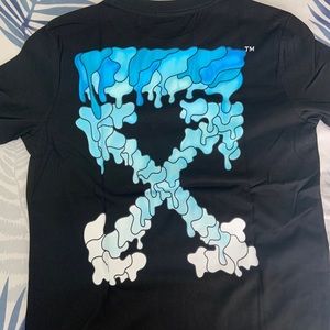 OFF-WHITE BLUE SMOKE DESIGN T-SHIRT